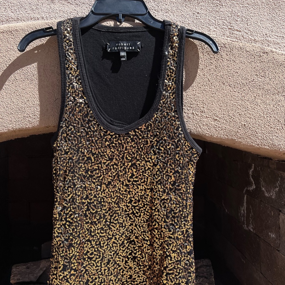 Robert Rodriguez Gold Sequence Top Size Small - image 1